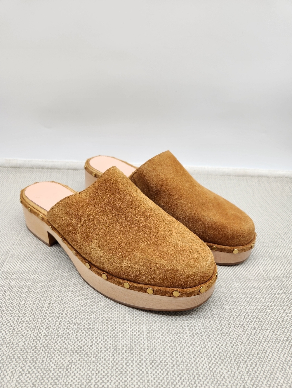J Crew Size 8 Leather Clog Tan Brown Mules Boho Hippie